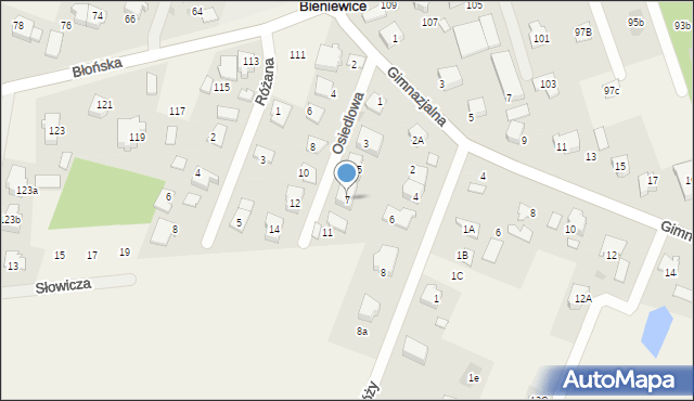 Bieniewice, Osiedlowa, 7, mapa Bieniewice