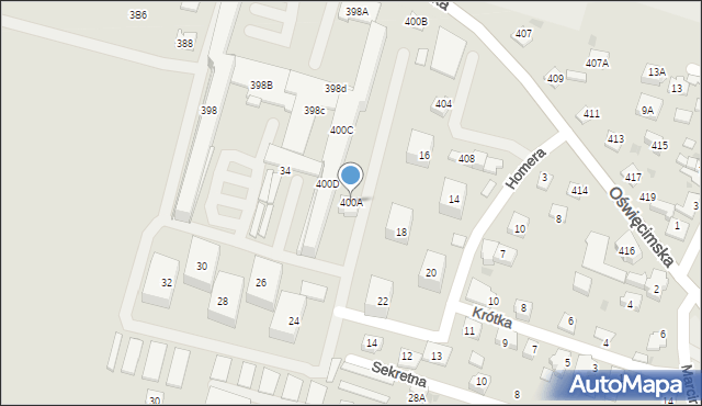 Bieruń, Oświęcimska, 400A, mapa Bieruń