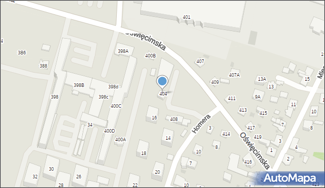 Bieruń, Oświęcimska, 404, mapa Bieruń