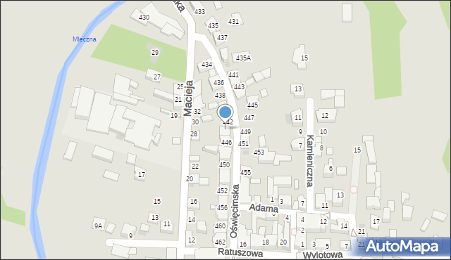 Bieruń, Oświęcimska, 444, mapa Bieruń