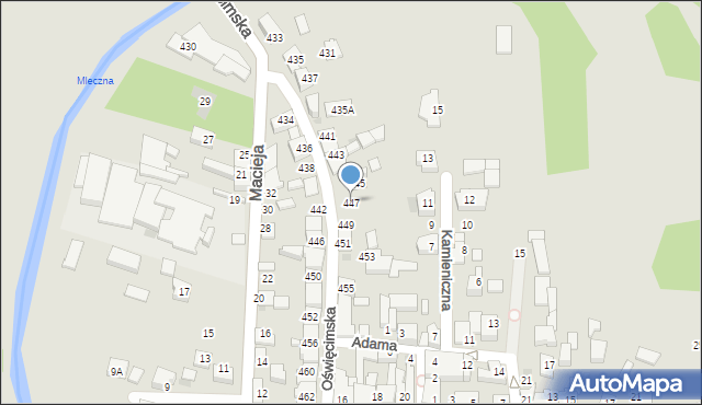 Bieruń, Oświęcimska, 447, mapa Bieruń