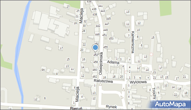 Bieruń, Oświęcimska, 452, mapa Bieruń