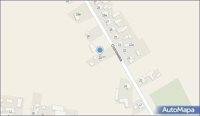 Biskupice Ołoboczne, Ostrowska, 24, mapa Biskupice Ołoboczne