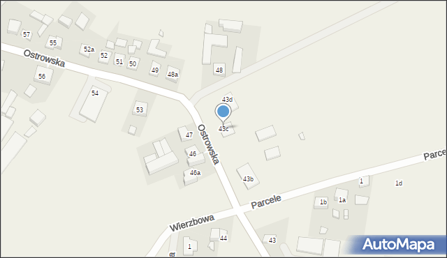 Biskupice Ołoboczne, Ostrowska, 43c, mapa Biskupice Ołoboczne