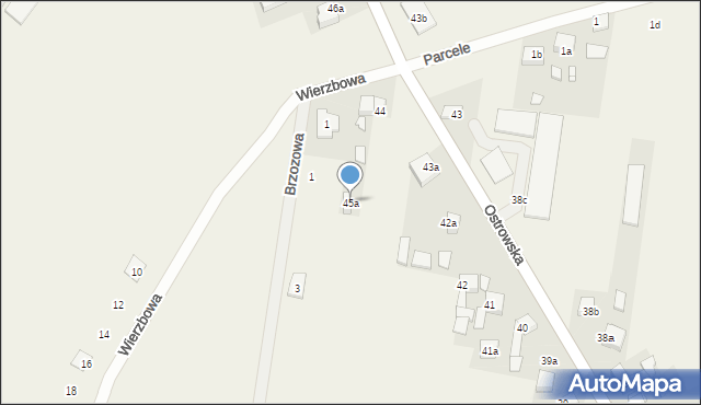 Biskupice Ołoboczne, Ostrowska, 45a, mapa Biskupice Ołoboczne