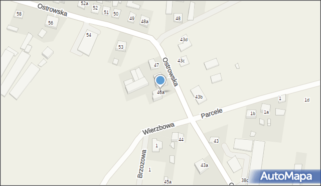 Biskupice Ołoboczne, Ostrowska, 46a, mapa Biskupice Ołoboczne
