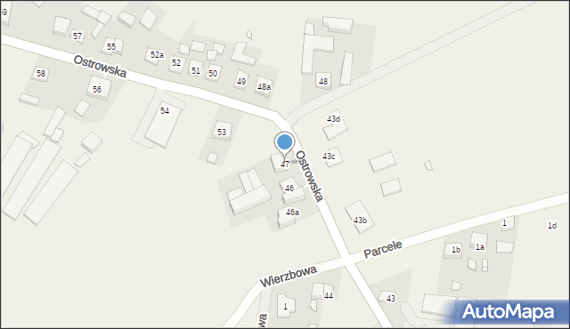 Biskupice Ołoboczne, Ostrowska, 47, mapa Biskupice Ołoboczne