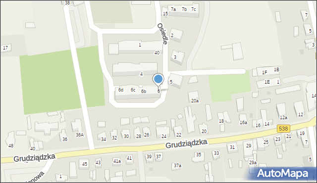 Biskupiec, Osiedle, 6, mapa Biskupiec