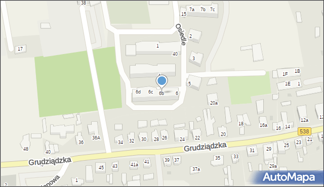 Biskupiec, Osiedle, 6b, mapa Biskupiec