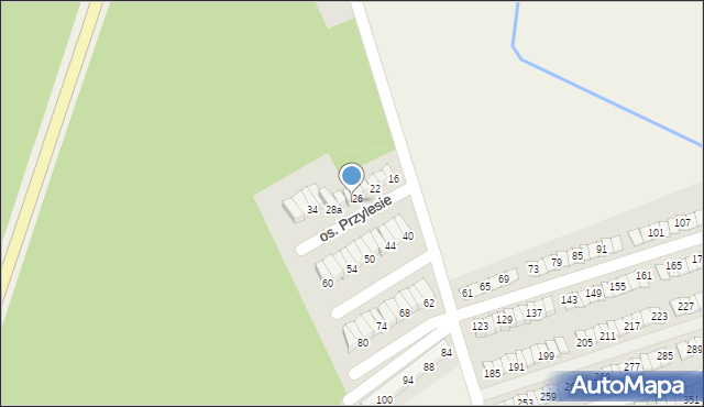 Błażejewo, Osiedle Przylesie, 28, mapa Błażejewo