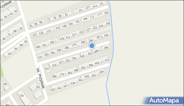 Błażejewo, Osiedle Przylesie, 353, mapa Błażejewo