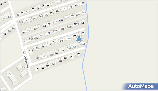 Błażejewo, Osiedle Przylesie, 409, mapa Błażejewo