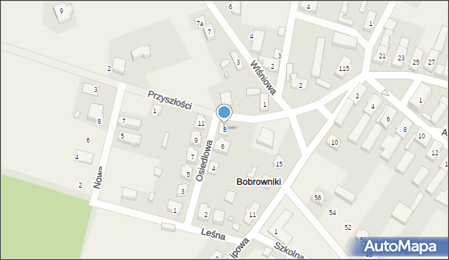 Bobrowniki, Osiedlowa, 8, mapa Bobrowniki