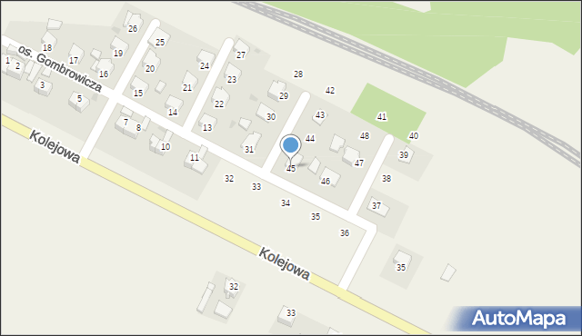 Bodzechów, Osiedle Gombrowicza Witolda, 45, mapa Bodzechów