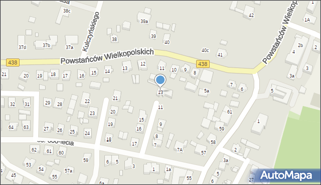 Borek Wielkopolski, Osiedle 600-lecia, 13, mapa Borek Wielkopolski