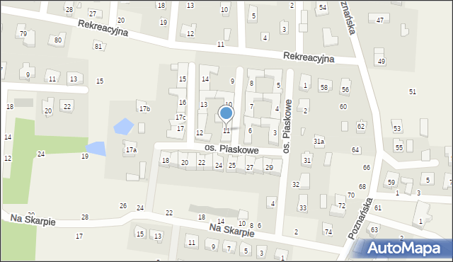 Borówiec, Osiedle Piaskowe, 11, mapa Borówiec