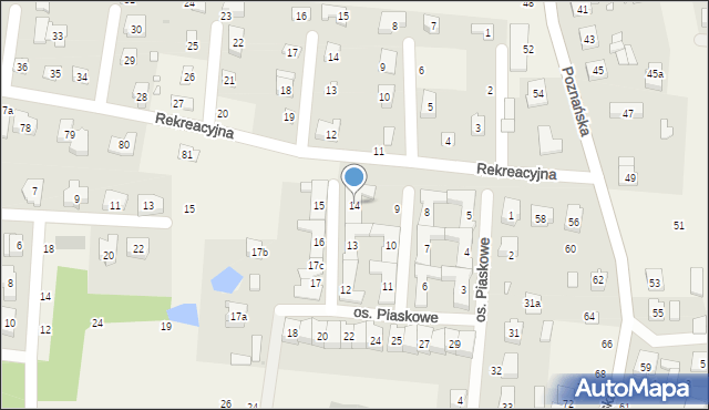 Borówiec, Osiedle Piaskowe, 14, mapa Borówiec