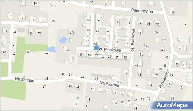 Borówiec, Osiedle Piaskowe, 22, mapa Borówiec