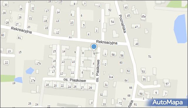 Borówiec, Osiedle Piaskowe, 5, mapa Borówiec