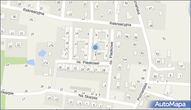 Borówiec, Osiedle Piaskowe, 6, mapa Borówiec