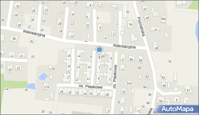 Borówiec, Osiedle Piaskowe, 8, mapa Borówiec