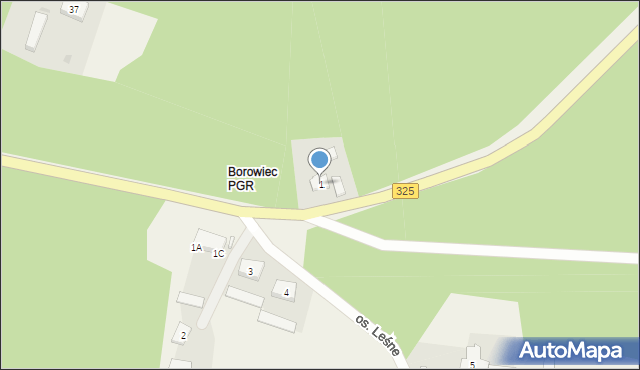 Borowiec, Osiedle Leśne, 1, mapa Borowiec