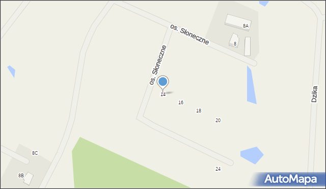 Borowina, Osiedle Słoneczne, 14, mapa Borowina