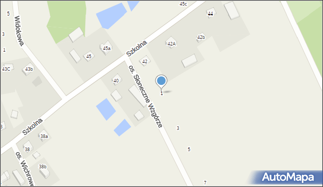 Borzechowo, Osiedle Słoneczne Wzgórze, 1, mapa Borzechowo