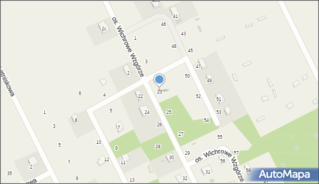 Borzechowo, Osiedle Wichrowe Wzgórze, 23, mapa Borzechowo