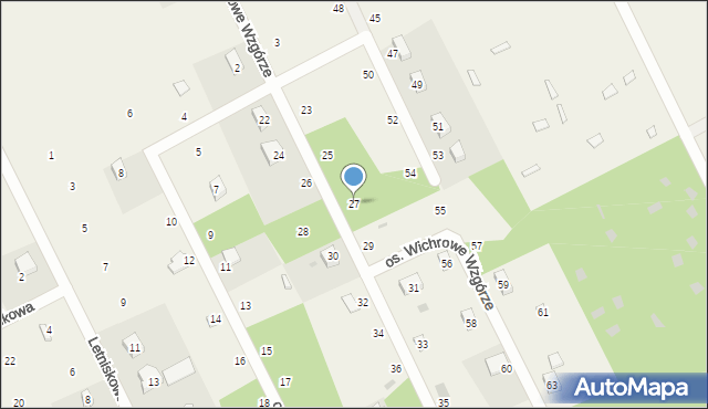 Borzechowo, Osiedle Wichrowe Wzgórze, 27, mapa Borzechowo