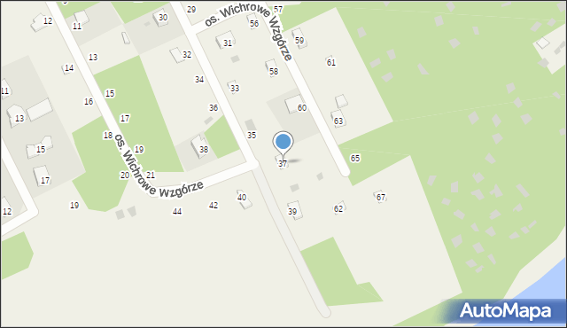 Borzechowo, Osiedle Wichrowe Wzgórze, 37, mapa Borzechowo