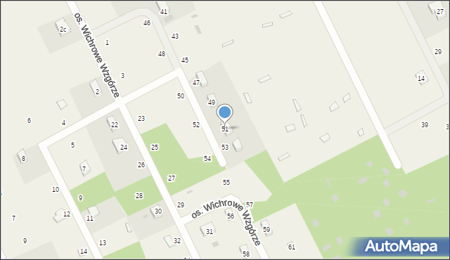 Borzechowo, Osiedle Wichrowe Wzgórze, 51, mapa Borzechowo