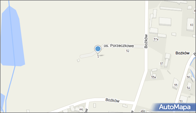 Bożków, Osiedle Porzeczkowe, 1, mapa Bożków