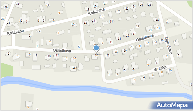 Bratian, Osiedlowa, 20, mapa Bratian