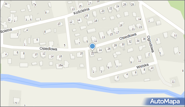 Bratian, Osiedlowa, 22, mapa Bratian