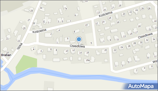 Bratian, Osiedlowa, 3, mapa Bratian