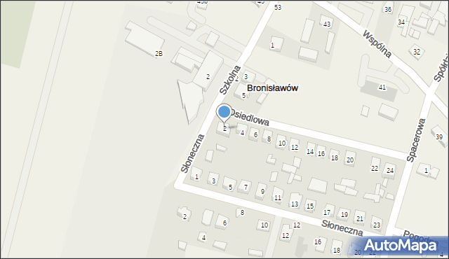 Bronisławów, Osiedlowa, 2, mapa Bronisławów