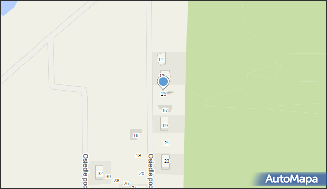 Brynek, Osiedle pod Dębami, 15, mapa Brynek