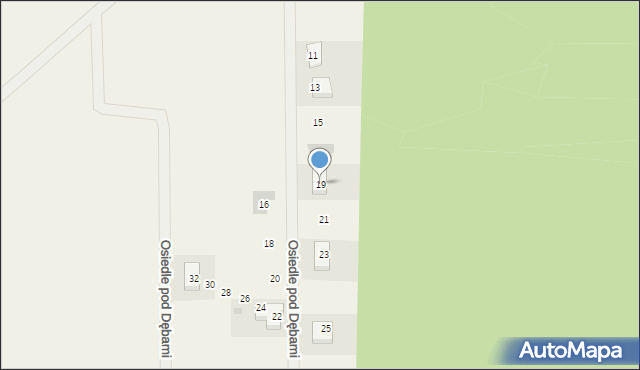 Brynek, Osiedle pod Dębami, 19, mapa Brynek