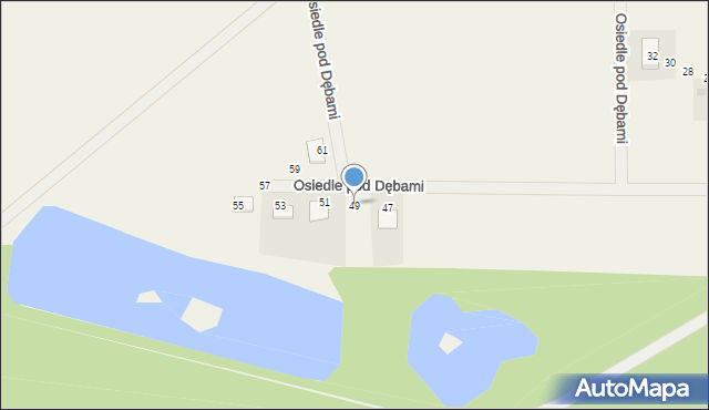 Brynek, Osiedle pod Dębami, 49, mapa Brynek