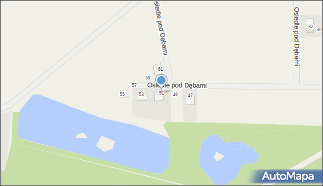 Brynek, Osiedle pod Dębami, 51, mapa Brynek