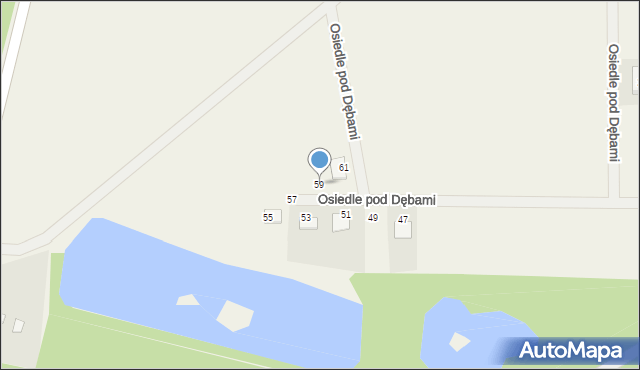 Brynek, Osiedle pod Dębami, 59, mapa Brynek