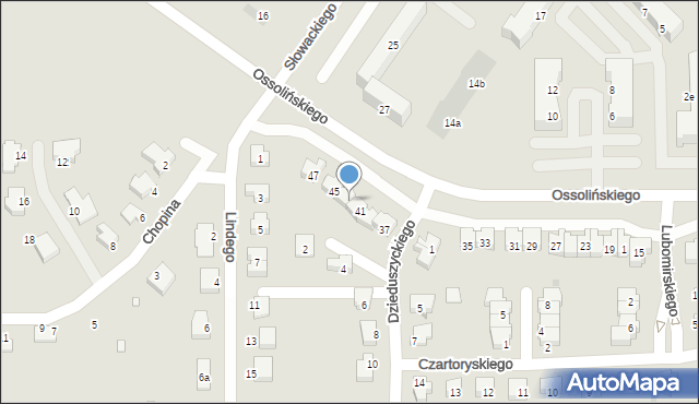 Brzeg Dolny, Ossolińskiego Józefa Maksymiliana, 43, mapa Brzeg Dolny