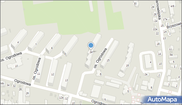 Brzesko, Osiedle Ogrodowa, 14, mapa Brzesko