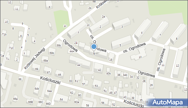 Brzesko, Osiedle Ogrodowa, 6, mapa Brzesko