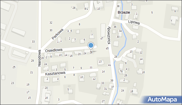 Brzezie, Osiedlowa, 28, mapa Brzezie
