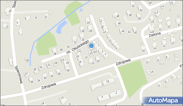 Brzozów, Osiedle Okulickiego-Niedźwiadka Leopolda, gen., 11, mapa Brzozów