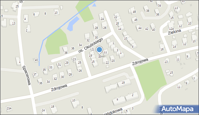 Brzozów, Osiedle Okulickiego-Niedźwiadka Leopolda, gen., 13, mapa Brzozów