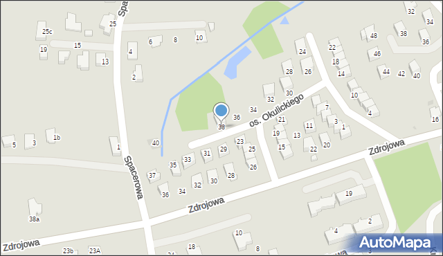 Brzozów, Osiedle Okulickiego-Niedźwiadka Leopolda, gen., 38, mapa Brzozów