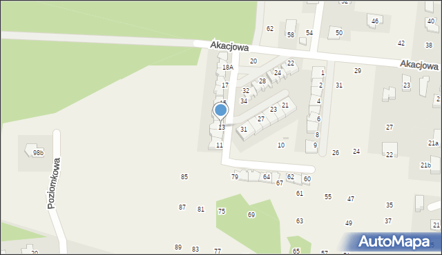 Brzozówka, Osiedle Ciche, 13, mapa Brzozówka